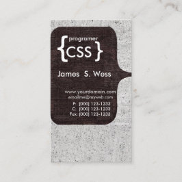Techie Modern CSS Computer Software Developer Visitekaartje