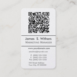 Techie Moderne Minimalistische QR-code Foto/Logo Visitekaartje