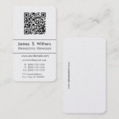 Techie Moderne Minimalistische QR-code Foto/Logo Visitekaartje (Voorkant / Achterkant)