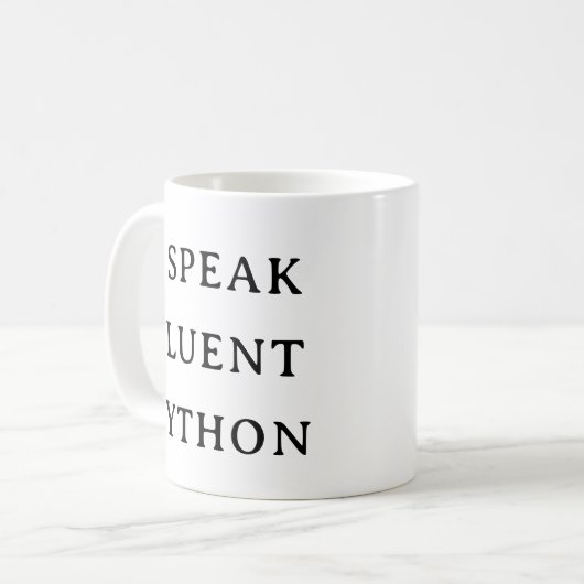 Techie Python Mok – Ik spreek vloeiend Python cade (Voorkant links)