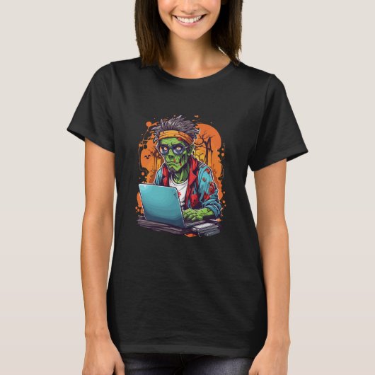 Techie Zombie | Halloween T-shirt (Voorkant)