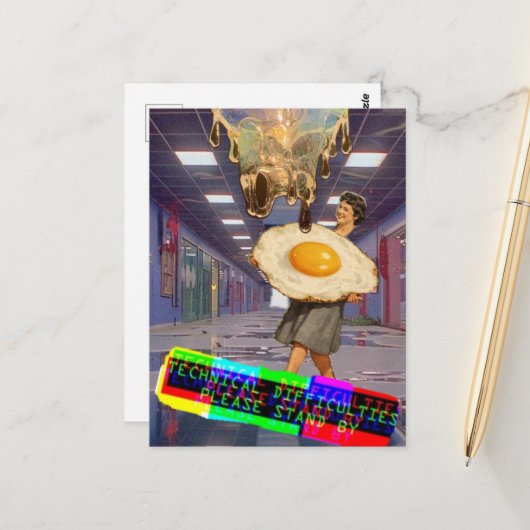 Techincal Difficulties Please Stand By Collage Briefkaart (Voorkant / Achterkant in situ)