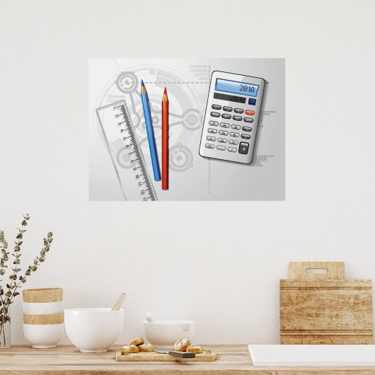 Technical Drawing Office Supplies Poster (Keuken)