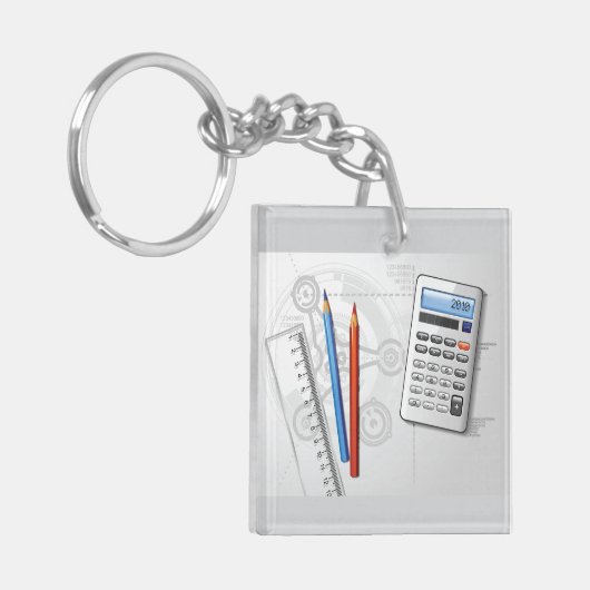 Technical Drawing Office Supplies Sleutelhanger (Voorkant Links)