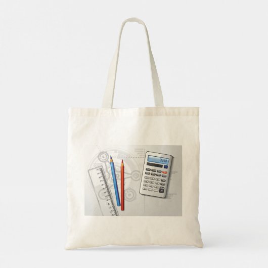 Technical Drawing Office Supplies Tote Bag (Achterkant)