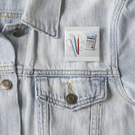 Technical Drawing Office Supplies Vierkante Button 5,1 Cm (In situ)