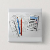 Technical Drawing Office Supplies Vierkante Button 5,1 Cm (Voorkant)