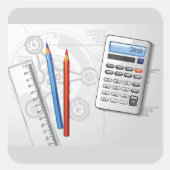 Technical Drawing Office Supplies Vierkante Sticker (Voorkant)