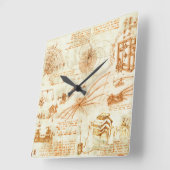 Technical drawing & sketches by Leonardo Da Vinci Vierkante Klok (Hoek)