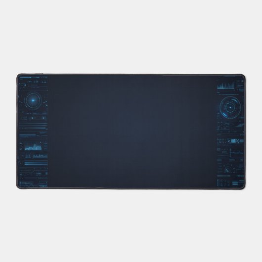Technical HUD Blueprint Schematic Gaming Desk Mat (Voorkant)