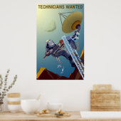 technici wilden Mars werven Poster (Keuken)