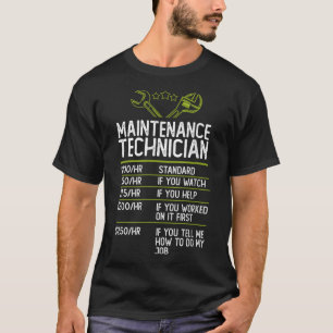 Technician Hourly Rate Funny Gift T-shirt