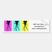 Technicolor Film Strip and Camera Silhouette Bumpersticker (Voorkant)