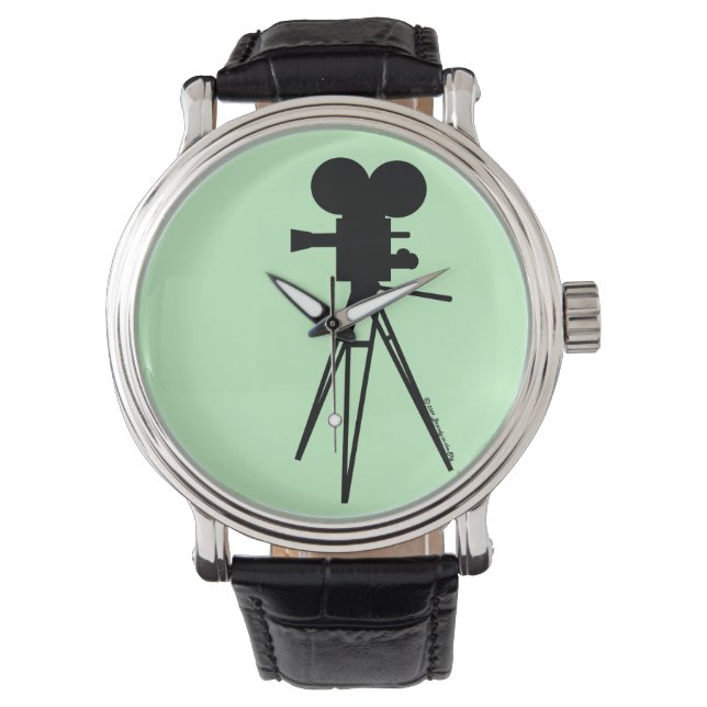  Technicolor Filmcamera Silhouet Horloge (Voorkant)