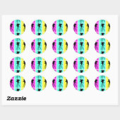 Technicolor Filmstrip en Camera Silhouet Ronde Sticker (Vel)