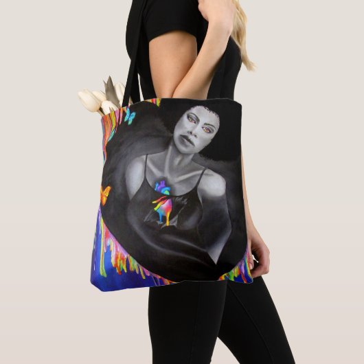 Technicolor Heart Tote Bag