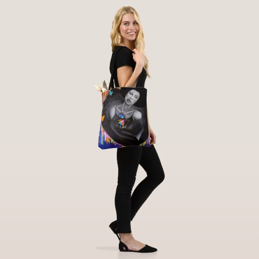 Technicolor Heart Tote Bag (Op model)