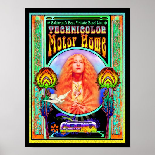 Technicolor Motor Home Band Poster Design (Voorkant)