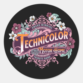 Technicolor Motor Home Ronde Sticker