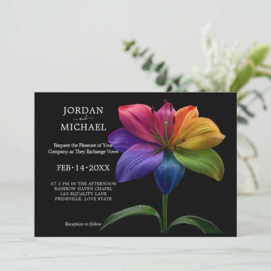 🌈 Technicolor Vows Wedding Kaart (Staand voorkant)