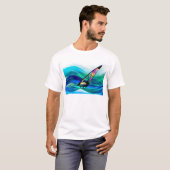 Technicolor Windsurfer in een tyfoon T-shirt (Voorkant volledig)