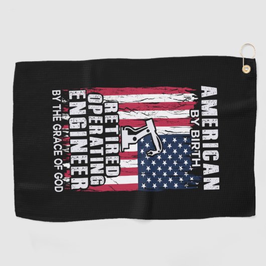 Technicus-Amerikaans stuurmachinist in ruste Golfhanddoek (Horizontaal)