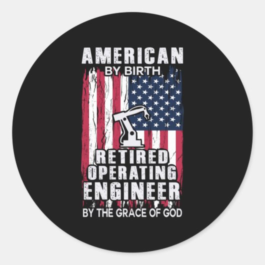 Technicus-Amerikaans stuurmachinist in ruste Ronde Sticker (Voorkant)