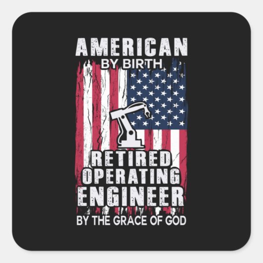 Technicus-Amerikaans stuurmachinist in ruste Vierkante Sticker (Voorkant)