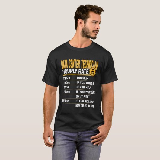 Technicus datacenter uurtarief Data Center Tec T-shirt (Voorkant volledig)