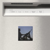 Technicus die een M240-pistool in Irak beheert Magneet (Insitu (Vaatwasser))