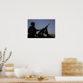 Technicus die een M240-pistool in Irak beheert Poster (Keuken)
