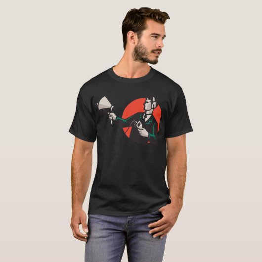 technicus die sonar radar aanwijst t-shirt (Voorkant volledig)