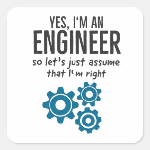 Technicus Funny Gezegde voor technici Vierkante Sticker