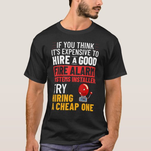 Technicus in huis van technicus voor brandalarm t-shirt (Voorkant)