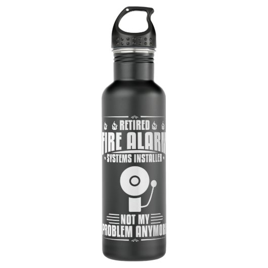 Technicus in huis van technicus voor brandalarm waterfles  (Voorkant)