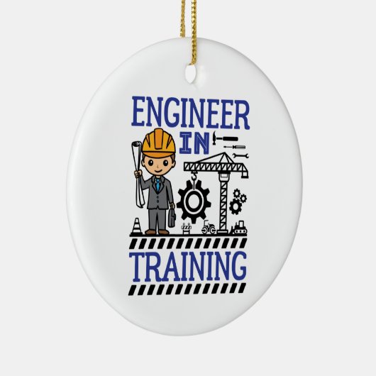 Technicus in trainingsborden STEM Keramisch Ornament (Rechts)