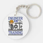 Technicus in trainingsborden STEM Sleutelhanger (Achterkant)