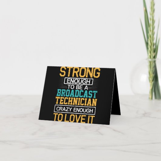 Technicus is zo gek dat hij een omroeptechnicus is bedankkaart (Voorkant)