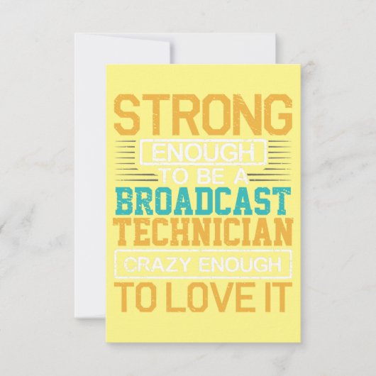 Technicus is zo gek dat hij een omroeptechnicus is bedankkaart (Voorkant)