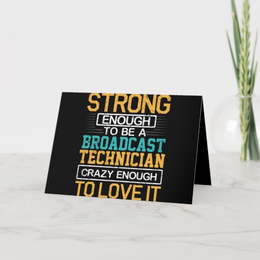 Technicus is zo gek dat hij een omroeptechnicus is feestdagen kaart (Voorkant)