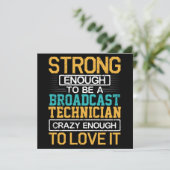Technicus is zo gek dat hij een omroeptechnicus is kaart (Staand voorkant)