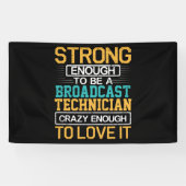 Technicus is zo gek dat hij een omroeptechnicus is spandoek (Horizontaal)