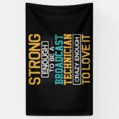 Technicus is zo gek dat hij een omroeptechnicus is spandoek (Verticaal)
