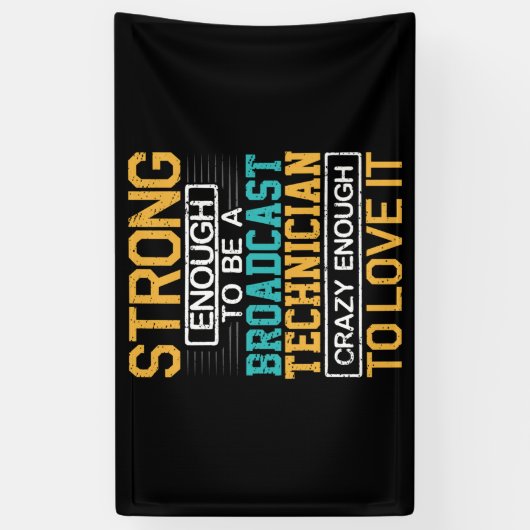 Technicus is zo gek dat hij een omroeptechnicus is spandoek (Verticaal)