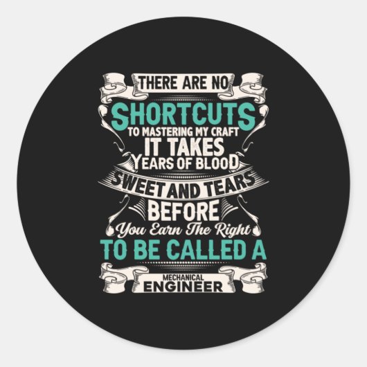 Technicus Mechanical Engineer Ronde Sticker (Voorkant)
