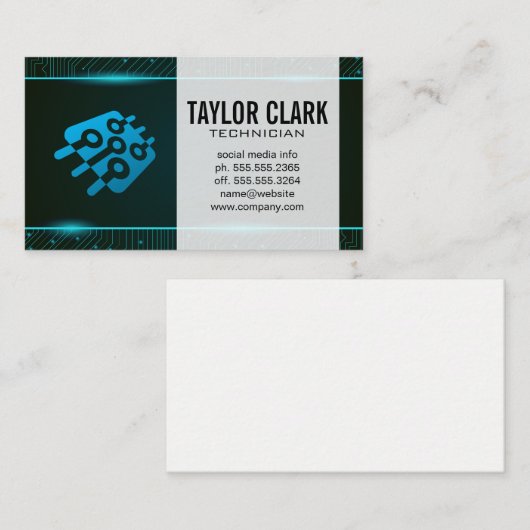 technicus | microchip visitekaartje (Voorkant / Achterkant)