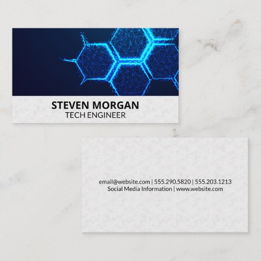 technicus | Molecuul achtergrond Visitekaartje (Voorkant / Achterkant)