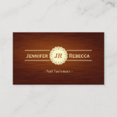 Technicus Nail - Monogram houtkorrel Visitekaartje (Voorkant)