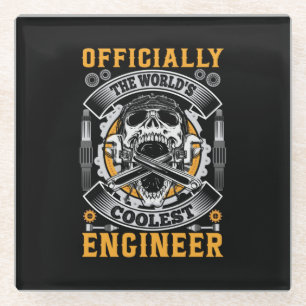 Technicus Officieel de Wereldkoelste engineer Glazen Onderzetter