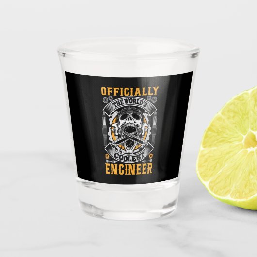 Technicus Officieel de Wereldkoelste engineer Shot Glas (Voorkant)